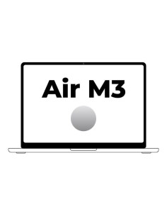 Apple Macbook Air 13,6"/ M3 8-Core CPU/ 8Gb/ 256Gb SSD/  8-Core GPU/ Plata
