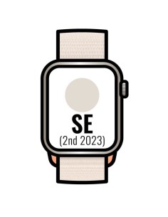 Apple Watch SE 2 Gen 2023/ GPS/ 40mm/ Caja de Aluminio Blanco Estrella/ Correa Deportiva Loop Blanco Estrella