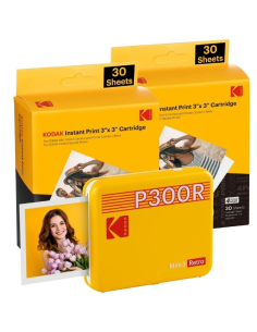 Impresora Portátil Fotográfica Kodak Mini 3 Retro/ Tamaño Foto 76.2x76.2mm/ Incluye 2x Papel Fotográfico/ Amarilla