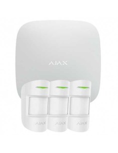 Kit de alarma vía radio Ajax, Incluye: 1 Central HUB, 3 Detector de movimiento PIR inalámbrico