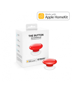 Botón de acción Fibaro Button Rojo. Versión HOME KIT Apple Bluetooth. FGBHPB-101-3
