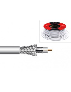 Cable coaxial de 6,7mm, 19.5dB a 862Mhz, 30.7dB a 2150Mhz, lámina y malla Aluminio, , PVC, 100 mts