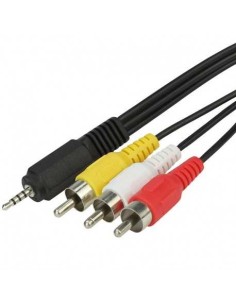 Cable 1,5 mts x1 conector jack macho y 3x RCA macho