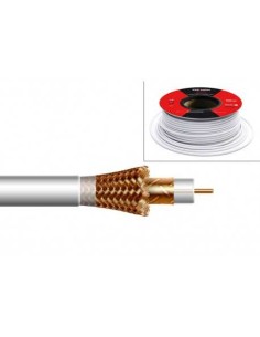 Cable coaxial de 6,7mm, 18.2dB a 862Mhz, 30.4dB a 2150Mhz, lámina Cu/Al y malla CCA. PVC, 100mts