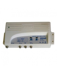 Amplificador FI + Mezcla de TDT, 25-40dB, nivel de salida 118dBu. Conector F