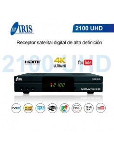 Receptor SAT (S2), 4K FULL HD, H.265, Wifi integrado. Iris 2100 4K