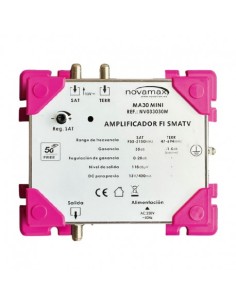 Amplificador FI + Mezcla de TDT, 35-40dB, 118dBu nivel de salida, Conector F. 2E (Terr/Sat) y 1S