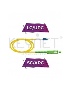 Latiguillo F.O. LC/UPC-SC/APC SM, 2mts, amarillo, LSZH-FR, G657A2 3mm