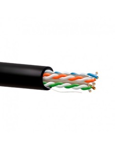 Cable CAT6 UTP, Cobre, CPR-FCA, Polietileno (Exterior), negro. Bobina 305mts.